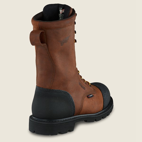 Safety Støvler Herre - Red Wing Truwelt - 10-Inch Waterproof Toe Metguard - Brune/Sort - JWFQXY-168